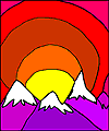 sunset over mountain